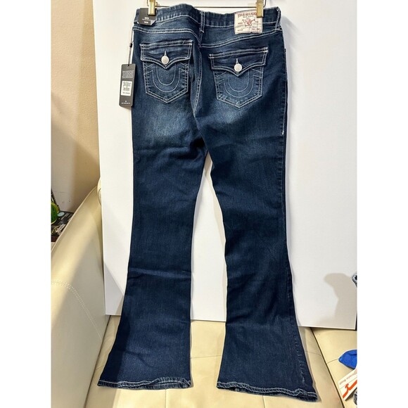 NWT $159 TRUE RELIGION WOMEN'S JEANS 29 BECCA EXPOSED BUTTON FLY BOOTCUT JEANS - Picture 11 of 16